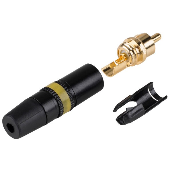 Main product image for Rean NYS373-4 RCA Plug Black with Yellow Indicator 092-117
